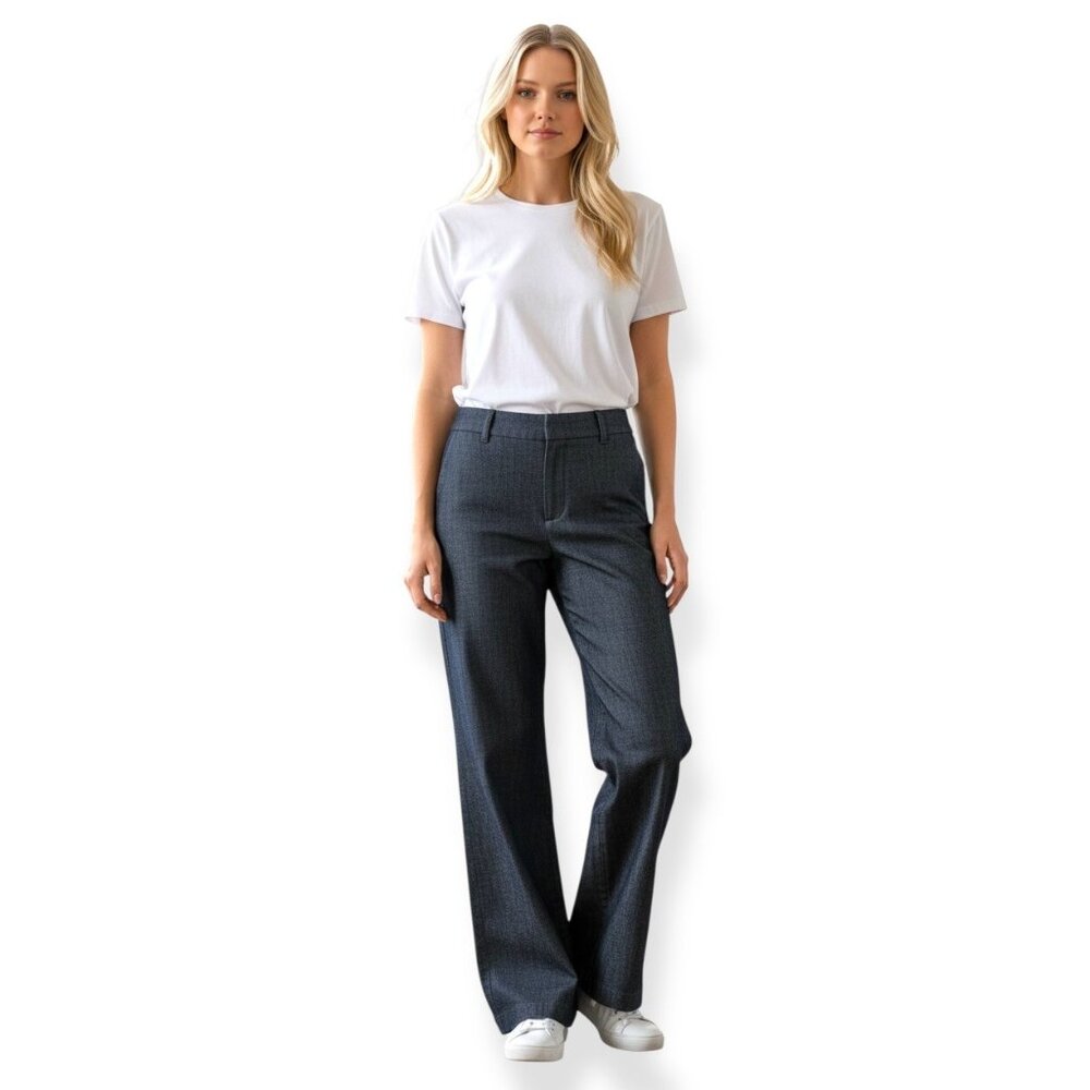 Sandro Women’s Wide Leg Grey Gray Pants Slacks‎ Trousers Sz 34w Capsule Academia